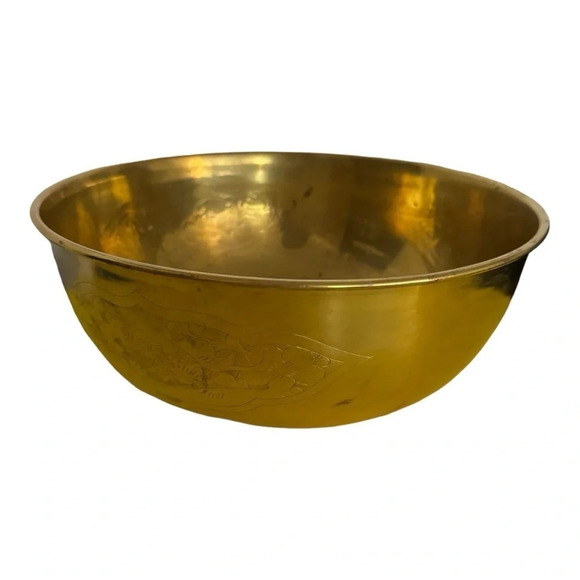 Large Vintage Brass Bowl - Picture 7 of 9